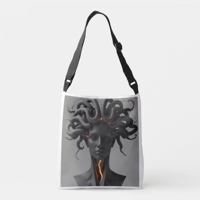 Gorgon Abstract Graphite Tote Bag (Back)