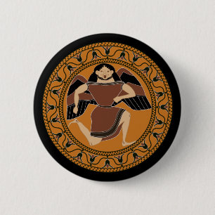 Gorgon: Terracotta kylix Siana cup 2 Inch Round Button