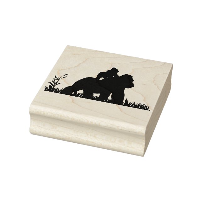 Gorilla and Baby Rubber Stamp (Stamp)