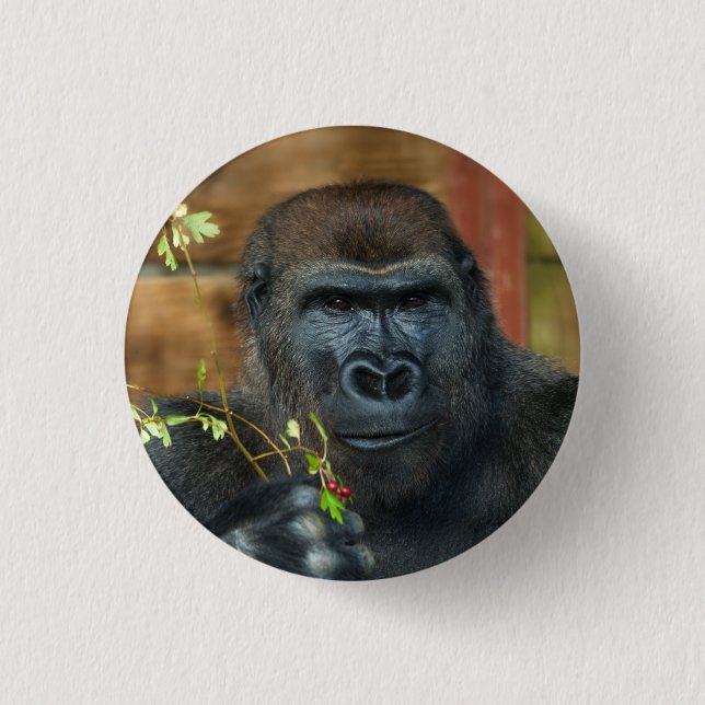 Gorilla And His Berries 1 Inch Round Button (Front)