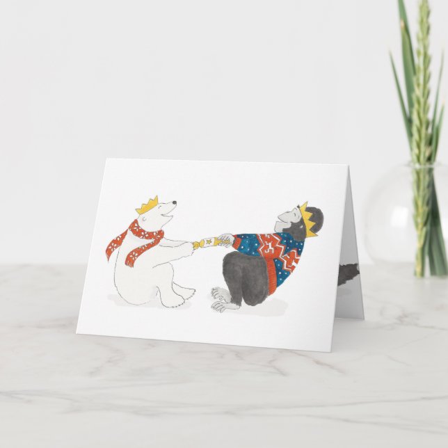 Gorilla and Polar Bear Christmas Card (Front)