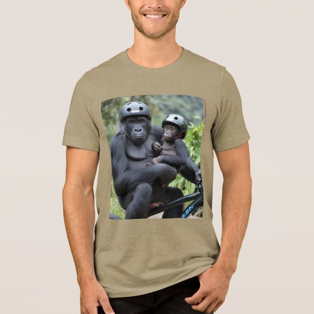 Gorilla and son  Tri-Blend shirt (Front)