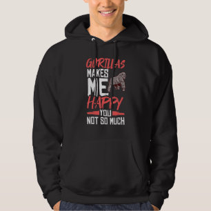 Gorilla Animal Quote Monkey Habitat Silverback Wes Hoodie