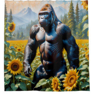Gorilla Ape In A Field Of Sunflower