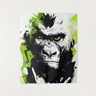 Gorilla Ape Wild Nature Free Spirit Art Painting Tapestry