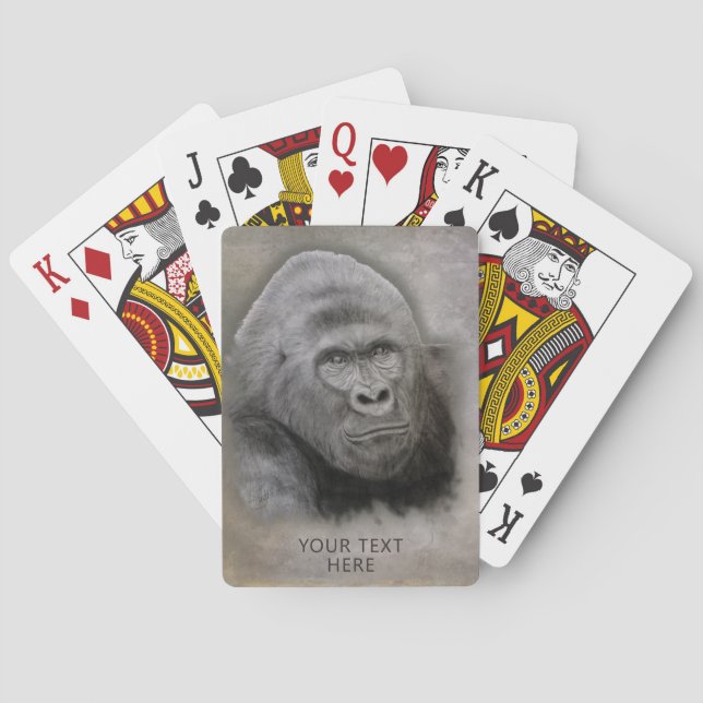 Gorilla Artist Drawing Playing Cards (Back)