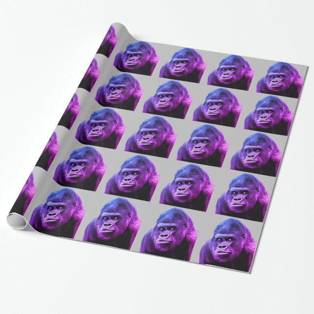 Gorilla Artwork Wrapping Paper (Unrolled)