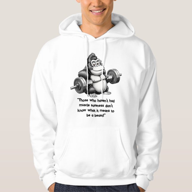 Gorilla at the gym – Powerful humour Hoodie (Front)