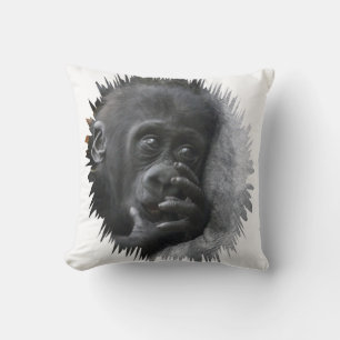 Gorilla Baby 001 Throw Pillow