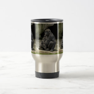 Gorilla baby & mom Hugging Travel Mug