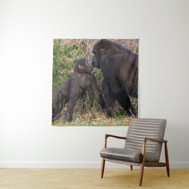 Gorilla Baby's Affectionate for Mum Tapestry (In Situ)