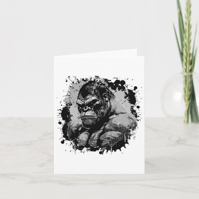 Gorilla Beast Muscles Workout Bodybuilding Boxing  Card (Front)