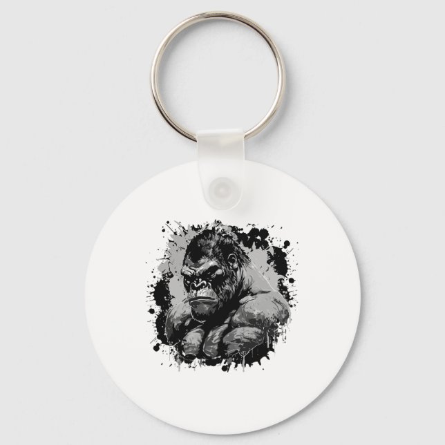 Gorilla Beast Muscles Workout Bodybuilding Boxing  Keychain (Front)