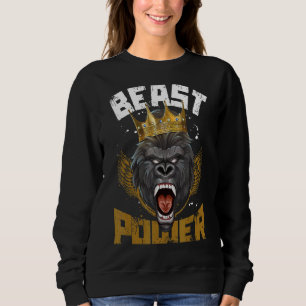 Gorilla Beast Power Fitness Bodybuilding Gym Worko Sweatshirt