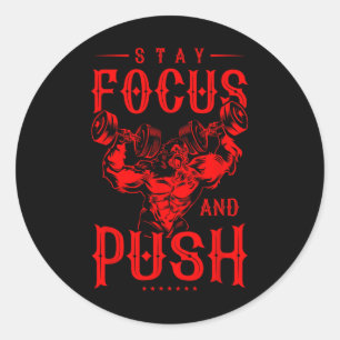 Gorilla Beast Quote Workout Fitness Bodybuilding G Classic Round Sticker