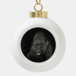 Gorilla Biddy Ceramic Ball Christmas Ornament