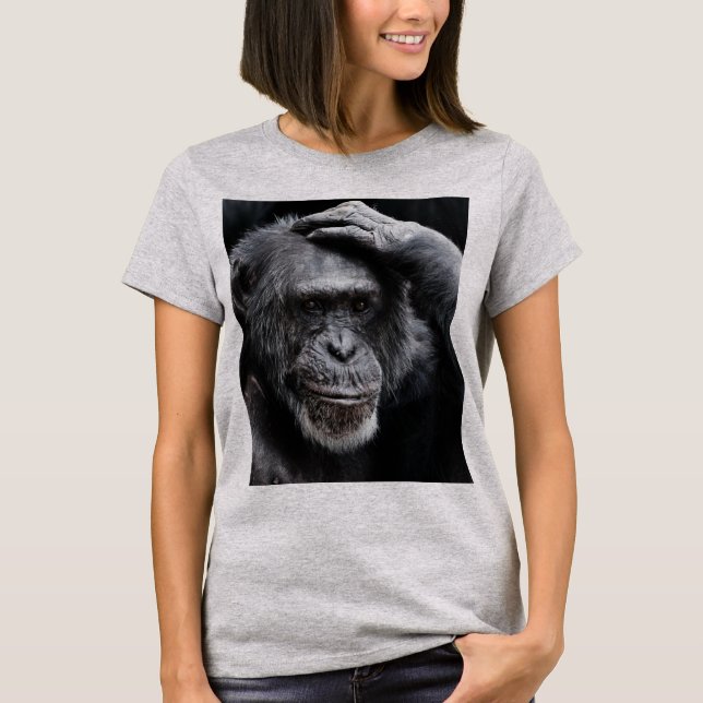 GORILLA Big Face, Contemplative Ape T-shirts (Front)