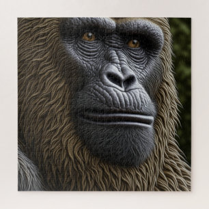 Gorilla, Bigfoot or Sasquatch Close up of Face Jigsaw Puzzle