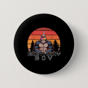 Gorilla Birthday Decorations Monkey Tag Vr Gamer F 2 Inch Round Button