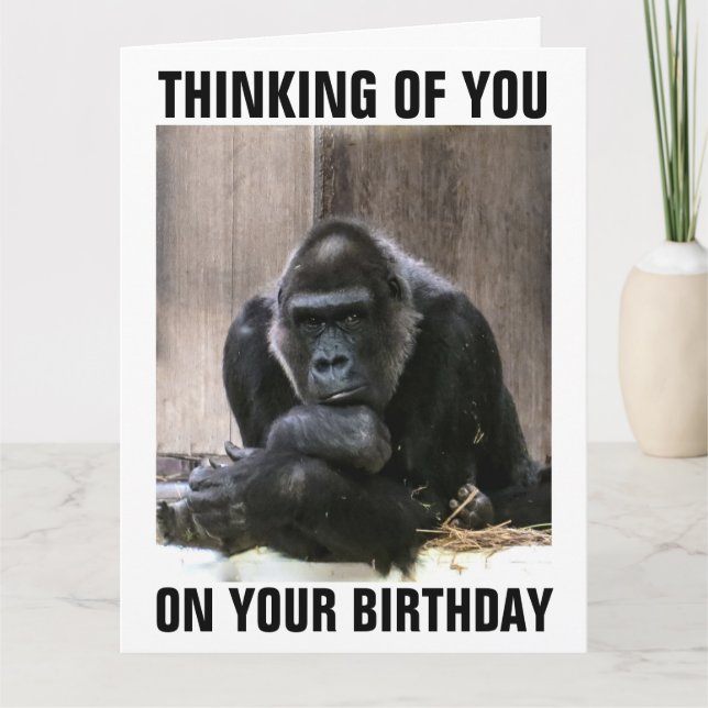 GORILLA  BIRTHDAY FUNNY GREETING CARD (Front)