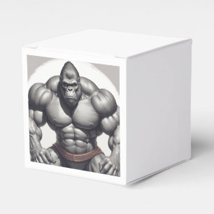 Gorilla Bodybuilder Pop Art Cartoon Drawing Favor Box
