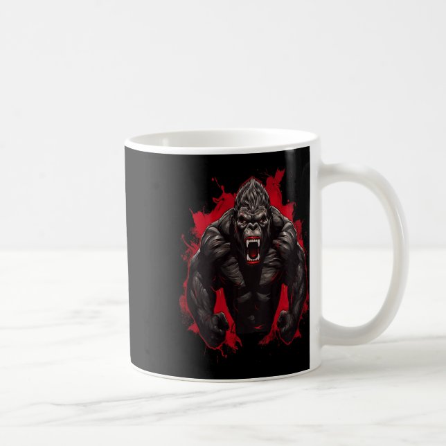 Gorilla Bodybuilding Workout Backprint Gym  Coffee Mug (Right)