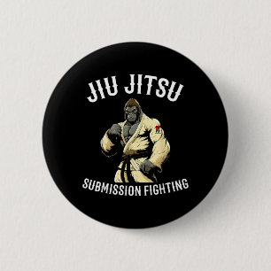 Gorilla Brazilian Jiu Jitsu BJJ Grappling 2 Inch Round Button