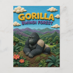 Gorilla Bwindi Forest Modern KlayKoo Postcard