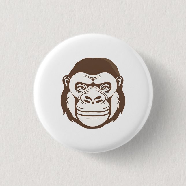 Gorilla Cartoon Drawing 1 Inch Round Button (Front)