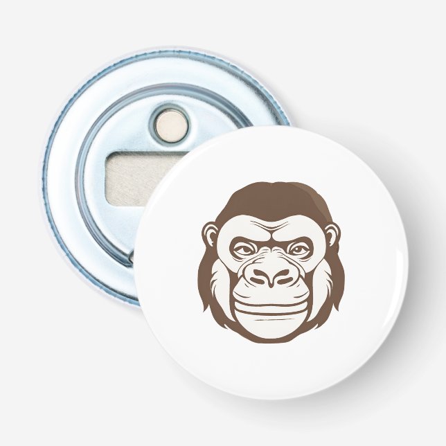 Gorilla Cartoon Drawing Bottle Opener (Front)
