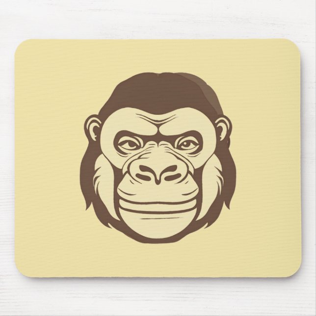 Gorilla Cartoon Drawing Mouse Pad (Front)