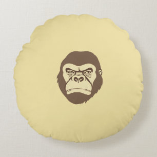 Gorilla Cartoon Drawing Round Pillow