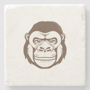 Gorilla Cartoon Drawing Stone Coaster
