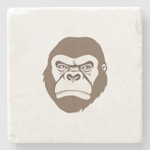Gorilla Cartoon Drawing Stone Coaster