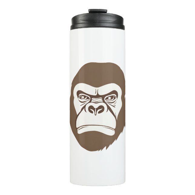 Gorilla Cartoon Drawing Thermal Tumbler (Front)