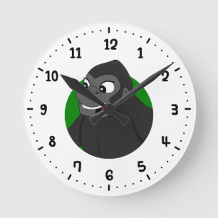 Gorilla Cartoon Round Clock