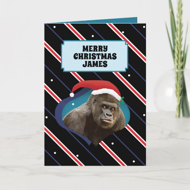 Gorilla Christmas Card Apemazing Funny For Him (Front)