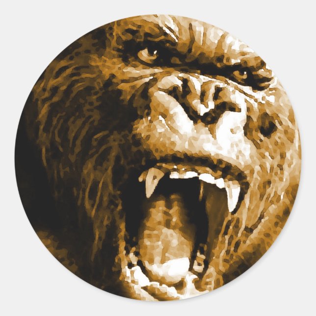 Gorilla Classic Round Sticker (Front)