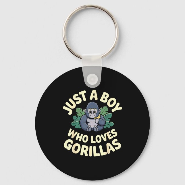 Gorilla Costume For Boys Men Kid Animal Lover Monk Keychain (Front)