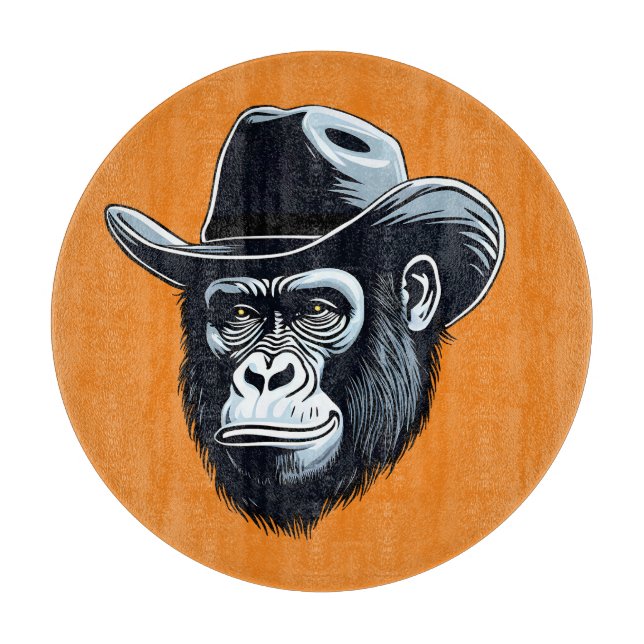 Gorilla Cowboy Cutting Board (Front)