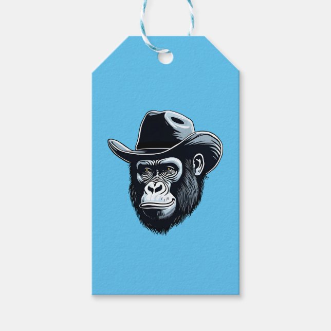 Gorilla Cowboy Gift Tags (Front)
