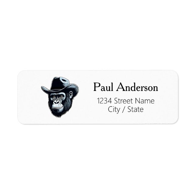 Gorilla Cowboy Return Address Labels (Front)
