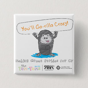 Gorilla crazy! 2 inch square button