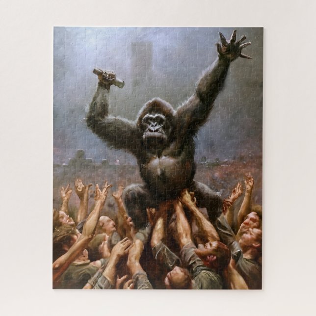 Gorilla Crowsurfing Jigsaw Puzzle (Vertical)