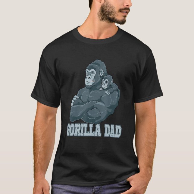 Gorilla Dad Gorilla Dad Papa Father's Day T-Shirt (Front)