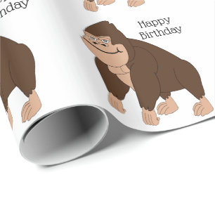 Gorilla Design Birthday Wrapping Paper