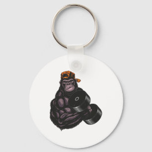 Gorilla Dumbbell Fitness Workout Gym For Lover Bod Keychain