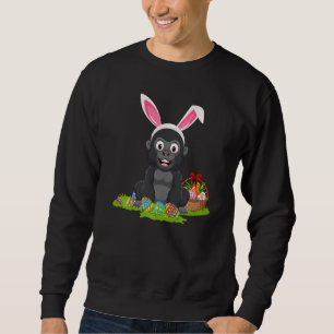 Gorilla Easter Egg Hunting Bunny Gorilla Easter Su Sweatshirt