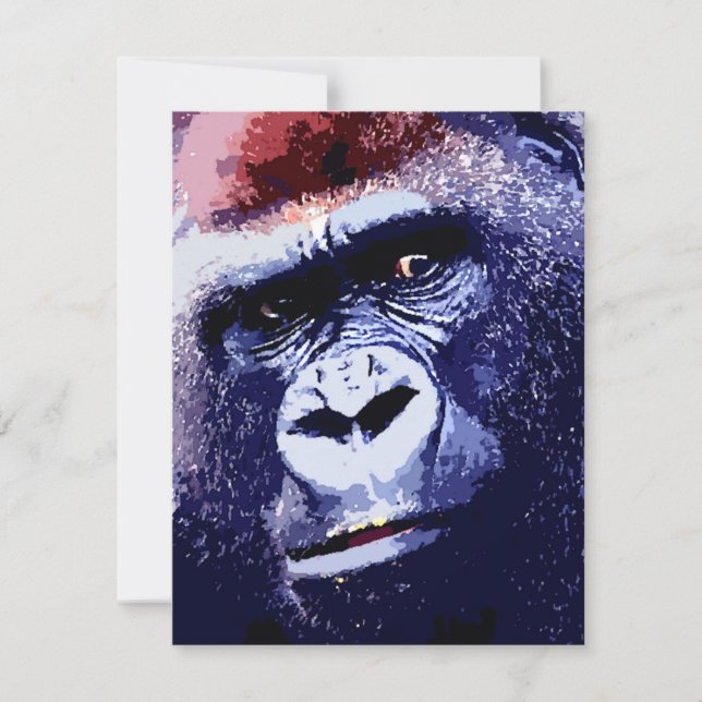 Gorilla Face Invitations - Funny Gorillas (Front)