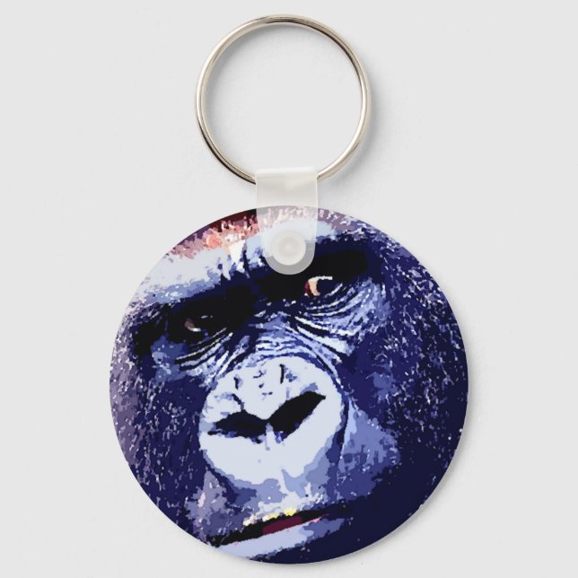 Gorilla Face Keychain (Front)